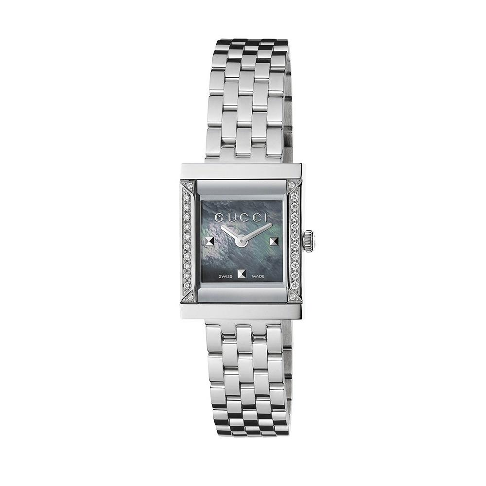 Gucci Women's YA128404 G-Frame Diamond Stainless Steel Watch
