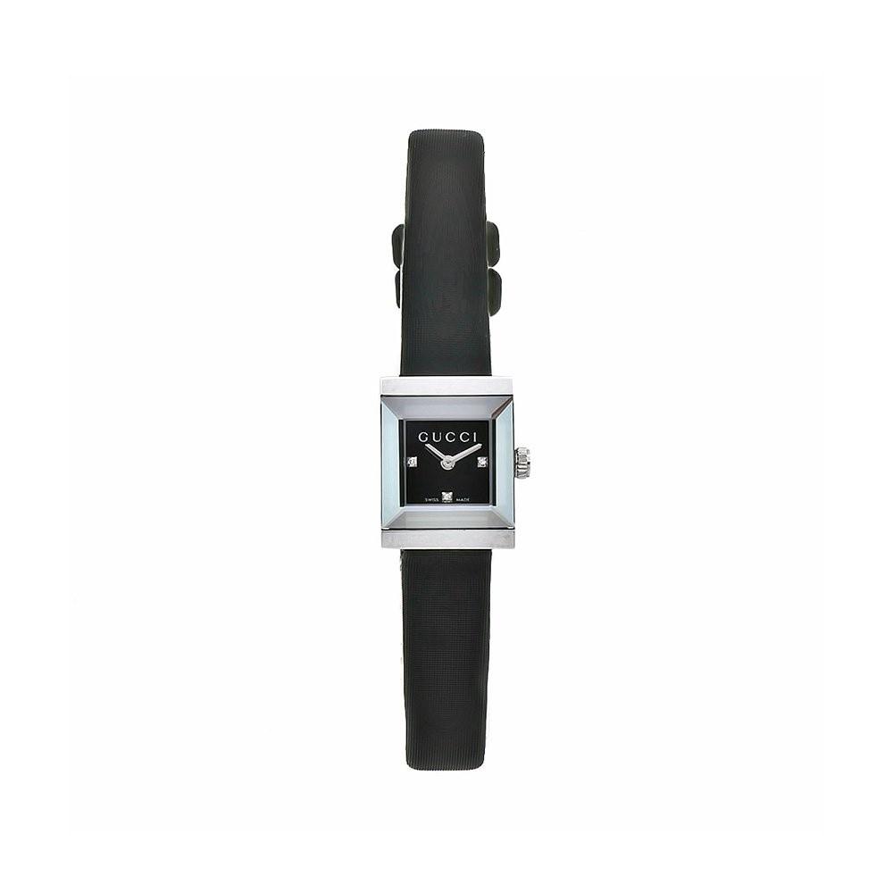 Gucci Women's YA128503 G-Frame Black Leather Watch