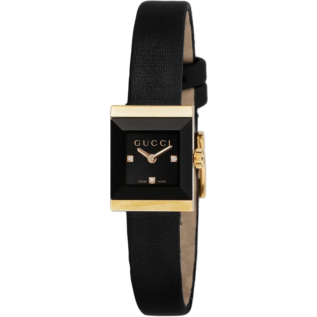 Gucci Women's YA128505 G-Frame Black Satin Watch