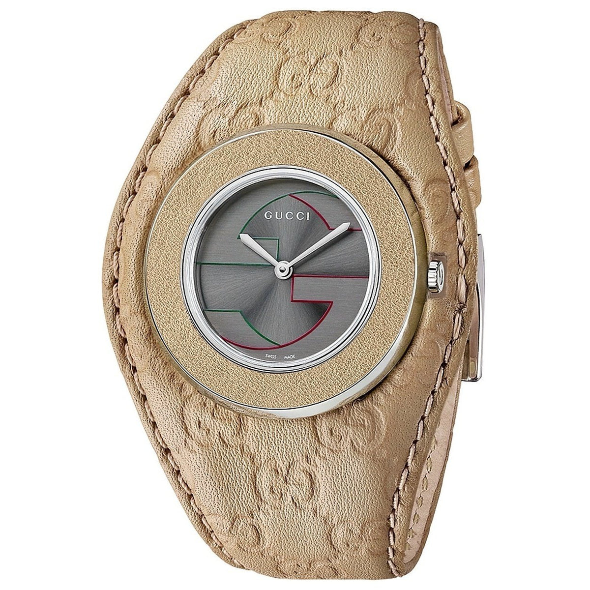 Gucci Women's YA129426 U-Plau Brown Leather Watch