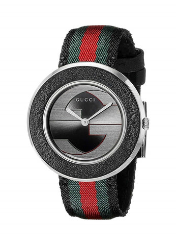 Gucci Women's YA129444 U-Play Green red and black Nylon Watch