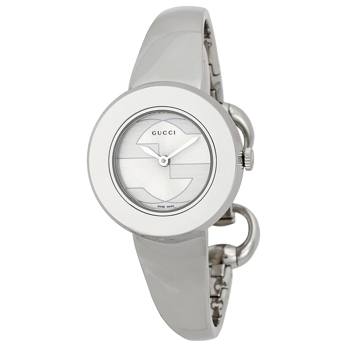 Gucci Women's YA129501 U-Play White Interchangeable Bangle and White Leather Watch