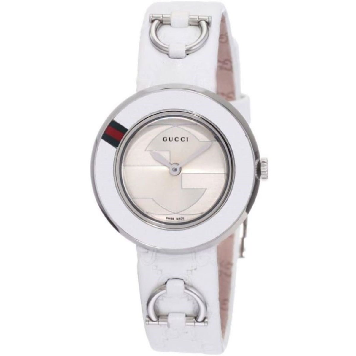 Gucci Women's YA129509 U-play White Leather Watch