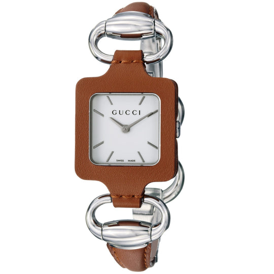 Gucci Women's YA130401 1921 Brown Stainless steel and Leather Watch