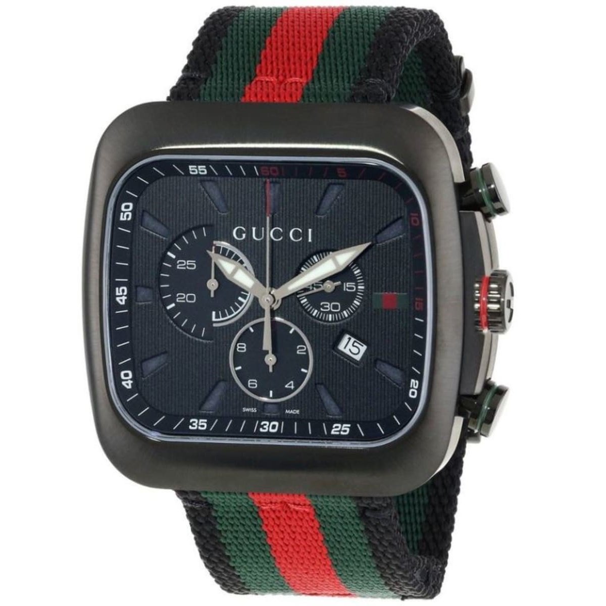 Gucci Men&#39;s YA131202 Coupe Chronograph Gucci pattern Nylon Watch