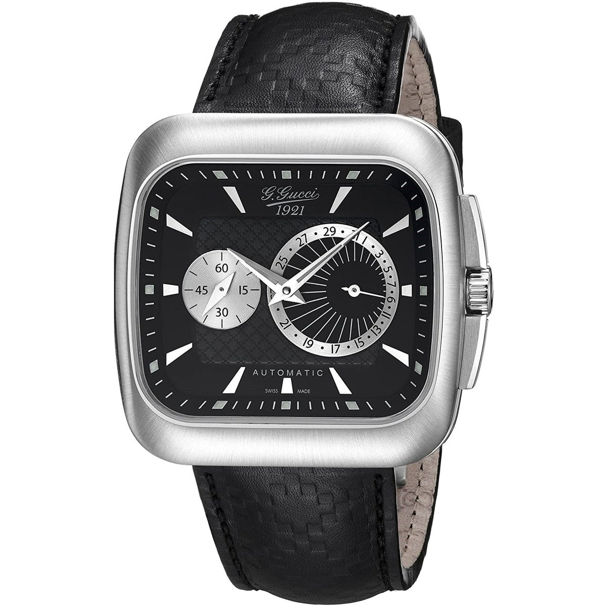 Gucci Men's YA131306 Coupe Black Leather Watch