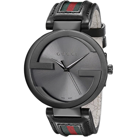 Gucci Men's YA133206 Interlocking-G Black, Green and Red Canvas Watch