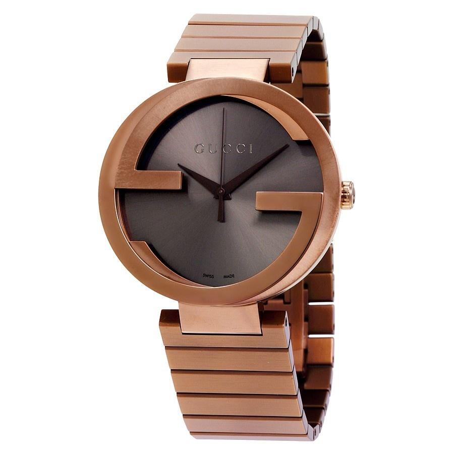 Gucci Women&#39;s YA133211 Interlocking-G XL Brown Stainless Steel Watch