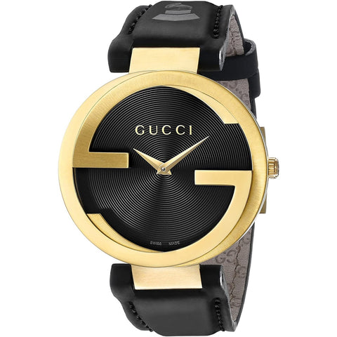 Gucci Unisex YA133312 Interlocking-G Grammy Special Edition Black Leather Watch
