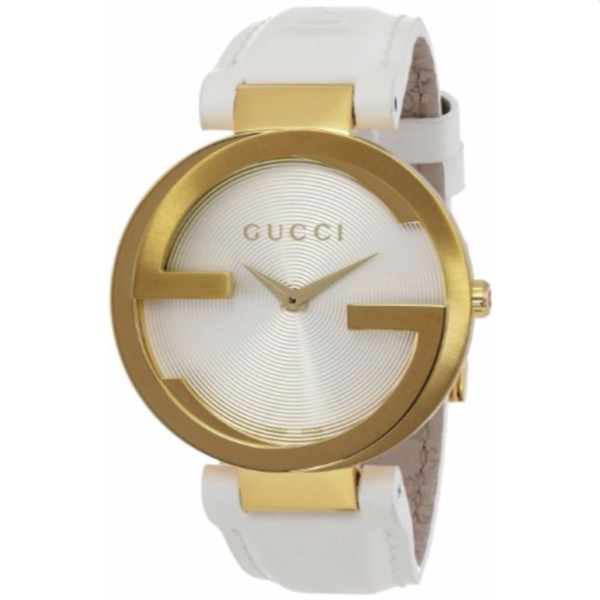 Gucci Unisex YA133313 Interlocking-G White Leather Watch