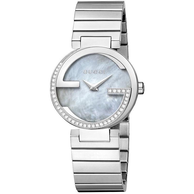 Gucci Women&#39;s YA133509 Interlocking-G Diamond Stainless Steel Watch