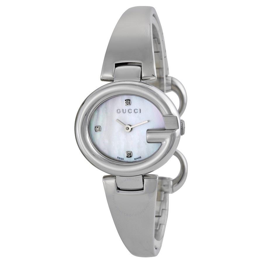 Gucci Women&#39;s YA134504 Guccissima Diamond Stainless Steel Watch