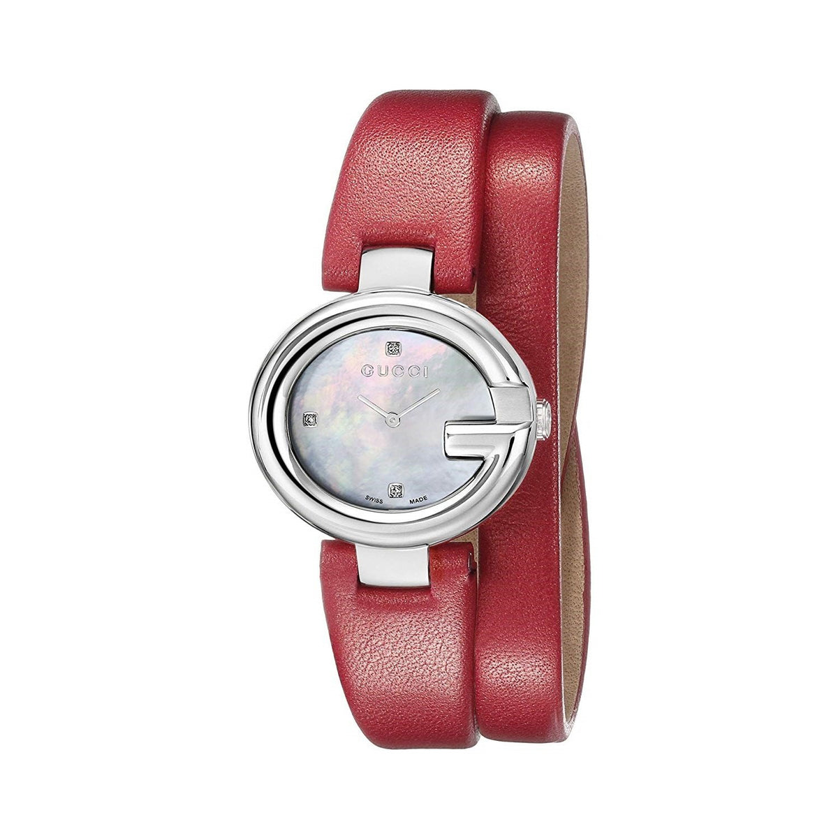 Gucci Women's YA134508 Guccissima Red Leather Watch