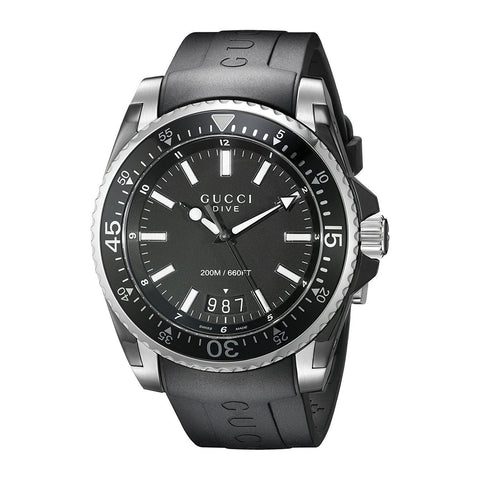 Gucci Men's YA136204 Dive Black Rubber Watch