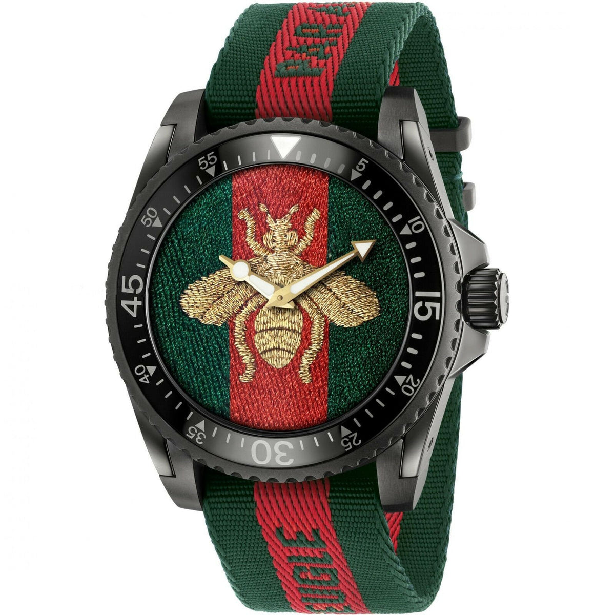 Gucci Men&#39;s YA136216 Dive Two-Tone Fabric Watch