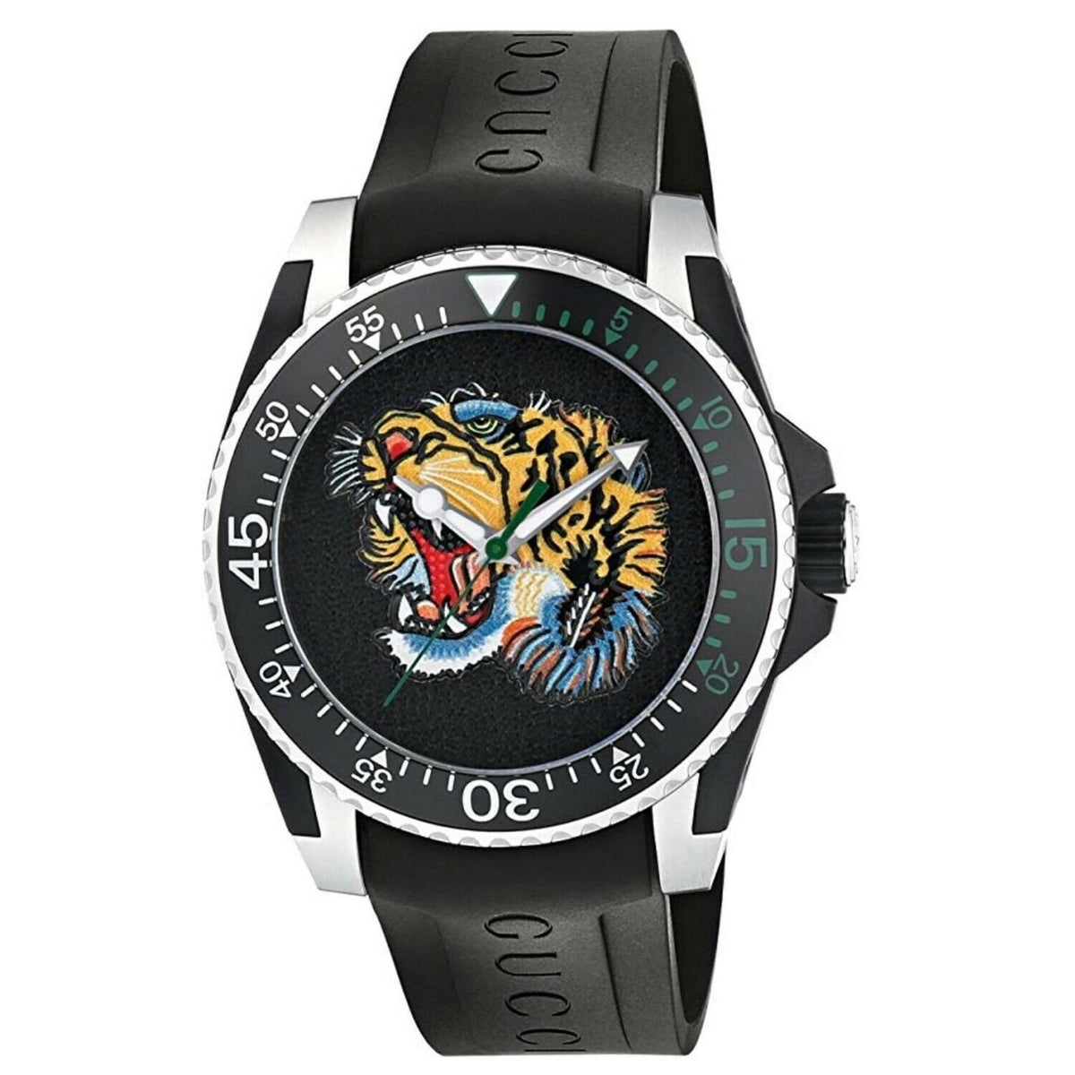 Gucci Men&#39;s YA136318 Dive Black Rubber Watch