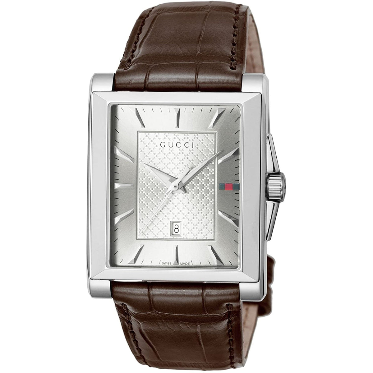 Gucci Men's YA138407 G-Timeless Brown Leather Watch