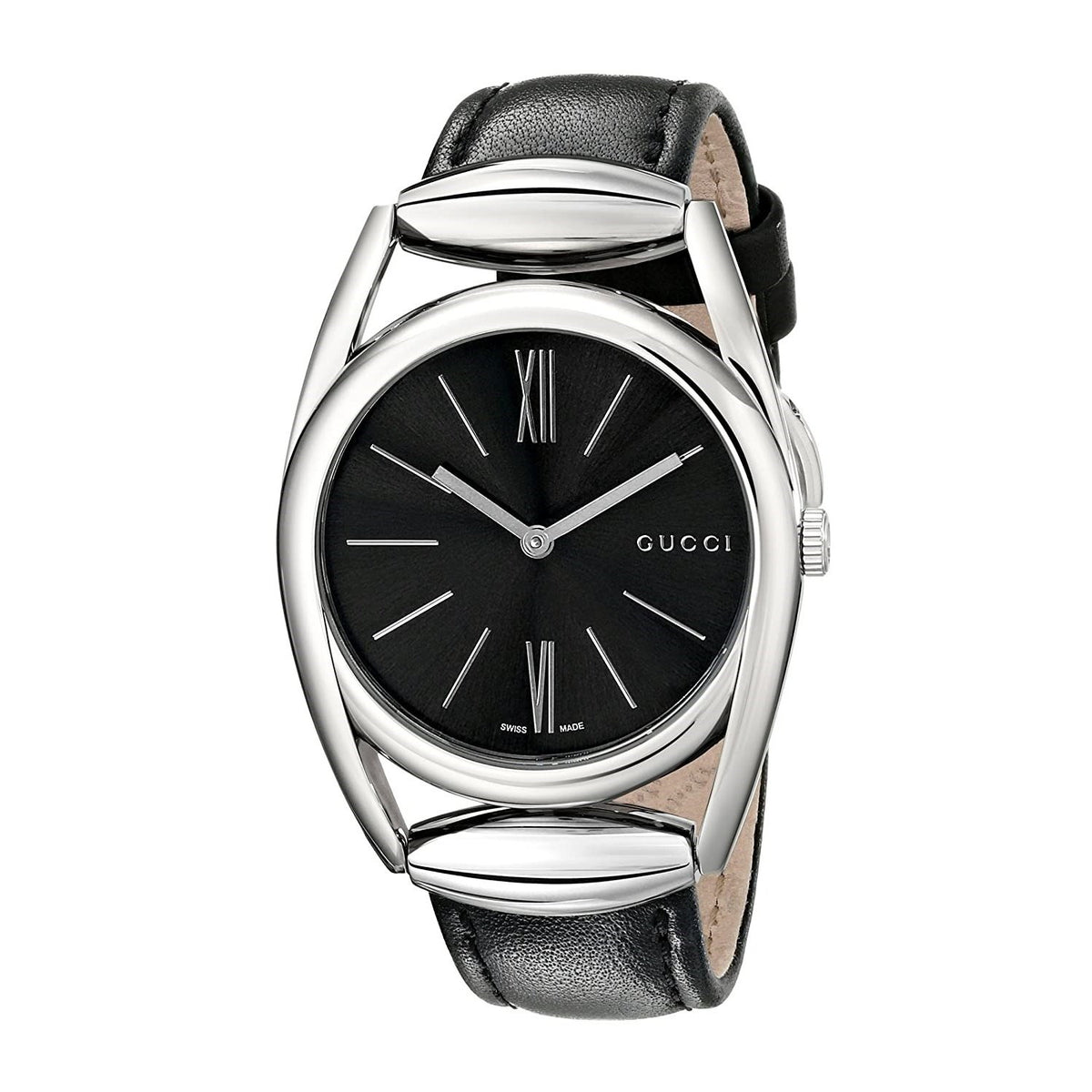 Gucci Women&#39;s YA139401 Horesebit Black Leather Watch