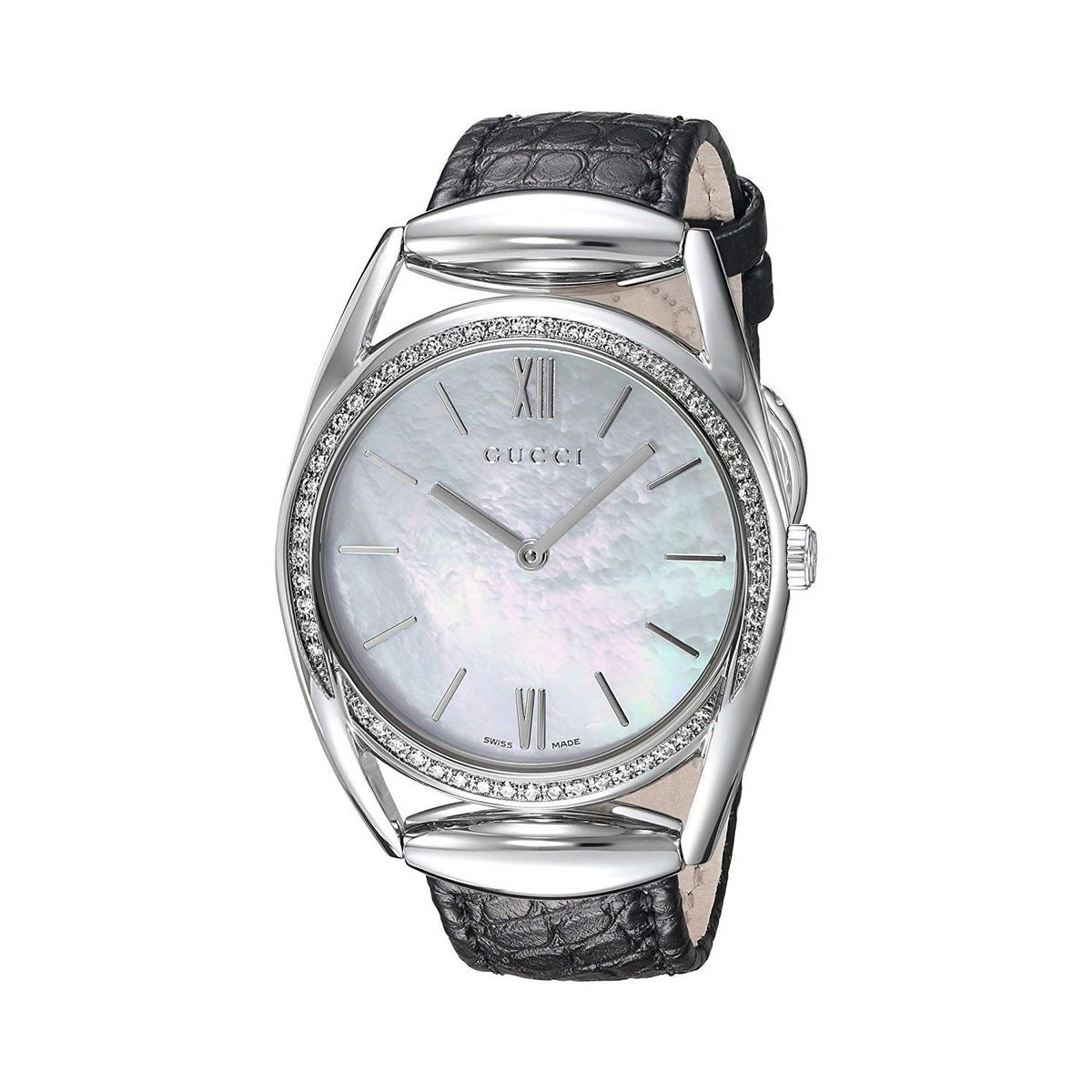 Gucci Women&#39;s YA140406 Horsebit Black Leather Watch