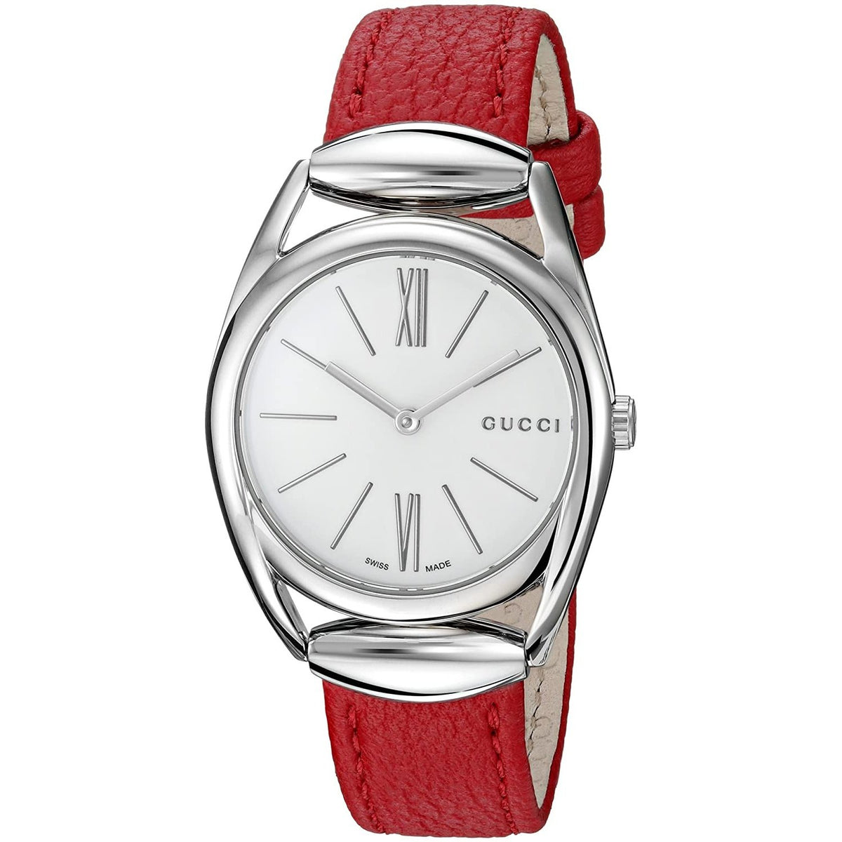 Gucci Women's YA140501 Horsebit Red Leather Watch