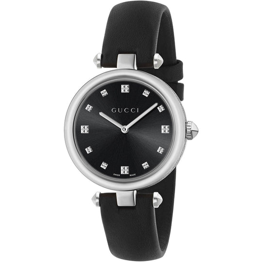 Gucci Women's YA141403 Diamantissima Black Leather Watch