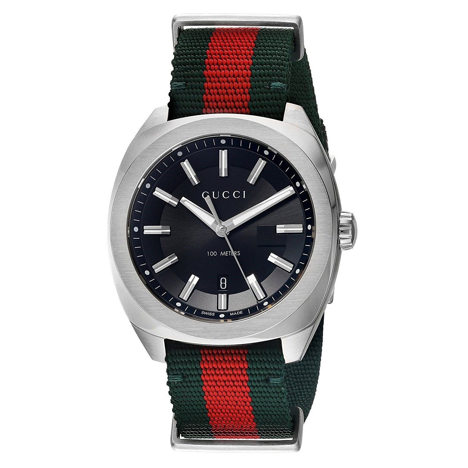 Gucci Men's YA142305 GG2570 Red and Green Nylon Watch