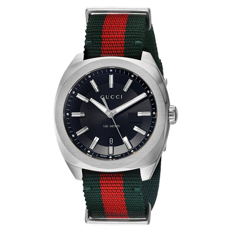 Gucci Men's YA142305 GG2570 Red and Green Nylon Watch