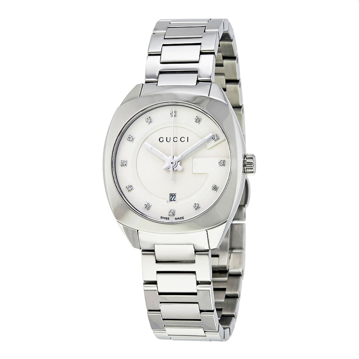 Gucci Women&#39;s YA142504 GG2570 Small Diamond Stainless Steel Watch