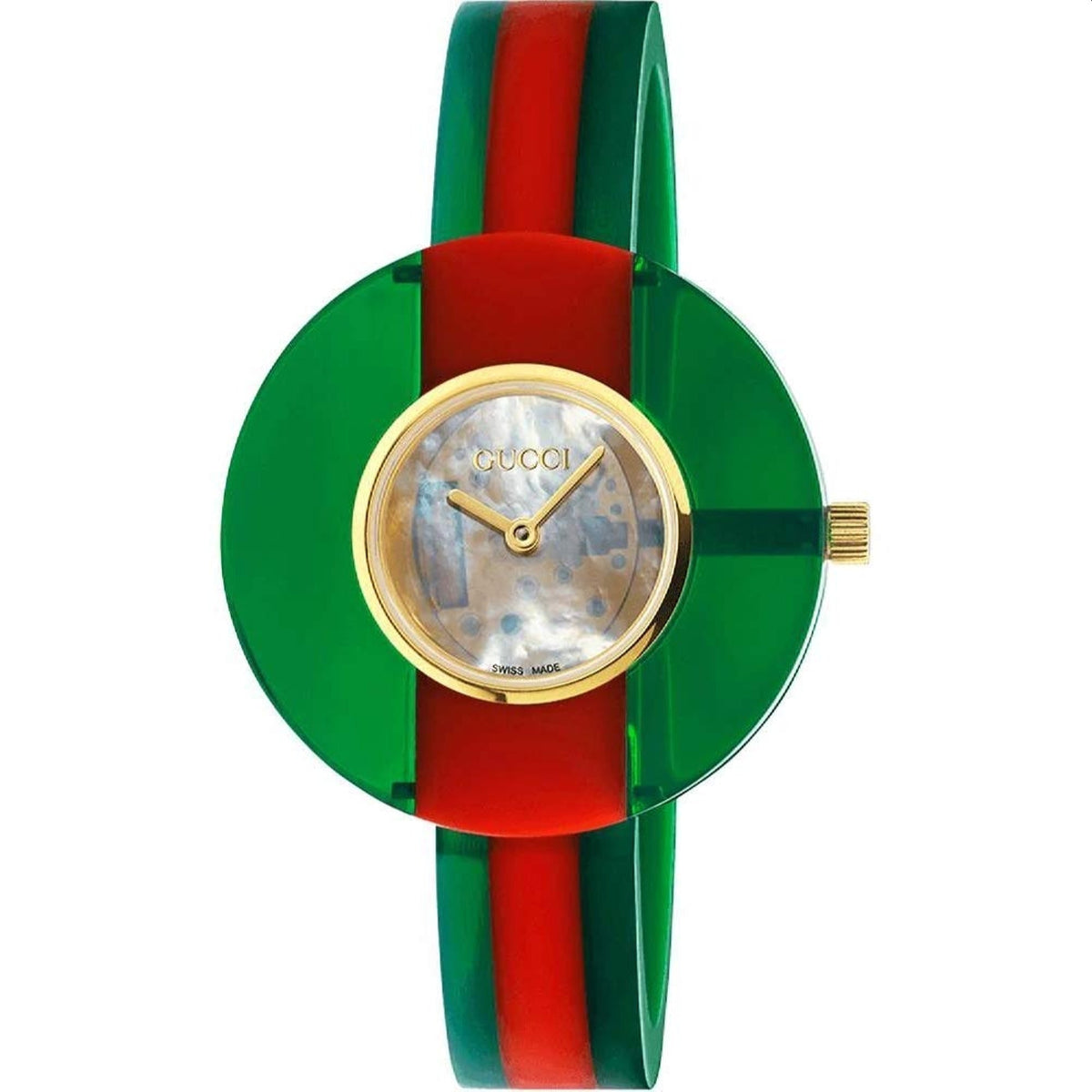 Gucci Women&#39;s YA143403 Vintage Web Two-Tone Resin Watch