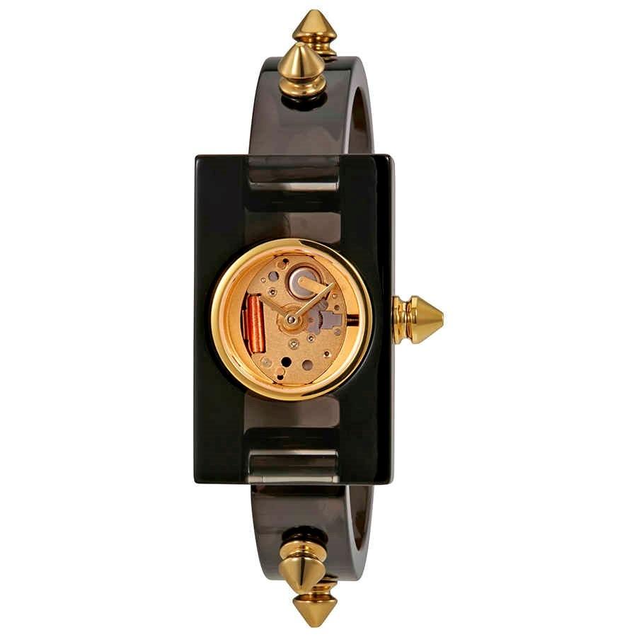 Gucci Women&#39;s YA143508 Vintage Web Skeleton Black Plexiglass Watch