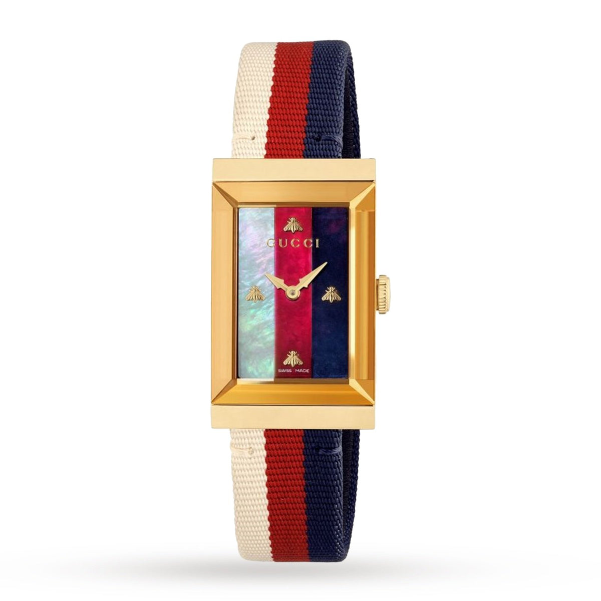 Gucci Women&#39;s YA147405 G-Frame Multicolored Nylon Watch