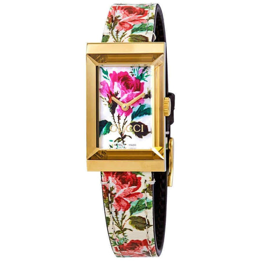 Gucci Women's YA147406 G-Frame Multicolored Leather Watch