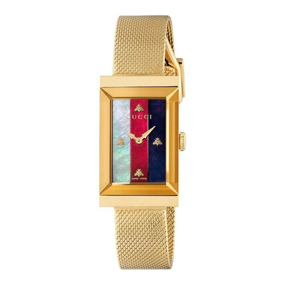Gucci Women&#39;s YA147410 G-Frame Gold-Tone Stainless Steel Watch
