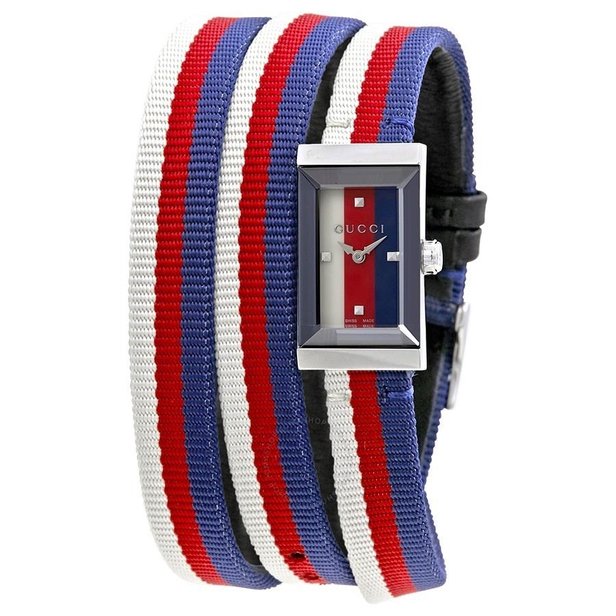 Gucci Women's YA147502 G-Frame Multicolour Fabric Watch