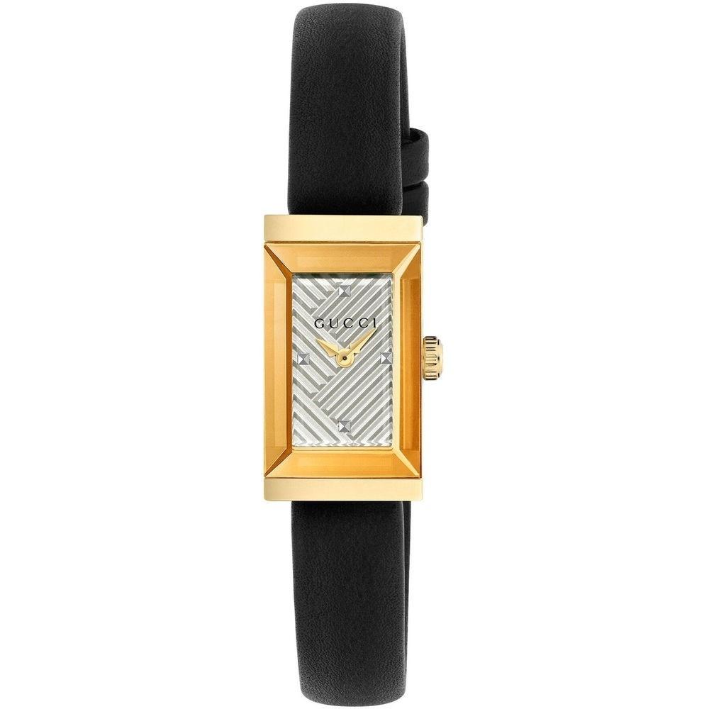 Gucci Women's YA147506 G-Frame Black Leather Watch