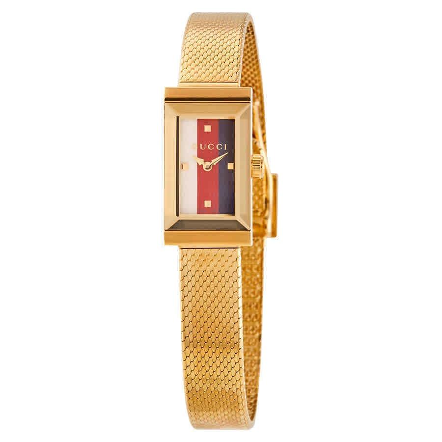 Gucci Women&#39;s YA147511 G-Frame Gold-Tone Stainless Steel Watch