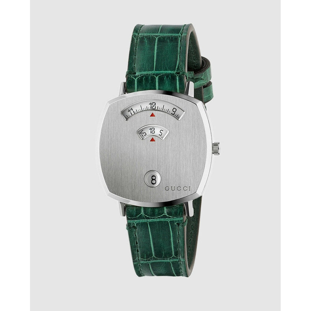 Gucci Unisex YA157404 Grip Green Leather Watch - Bezali
