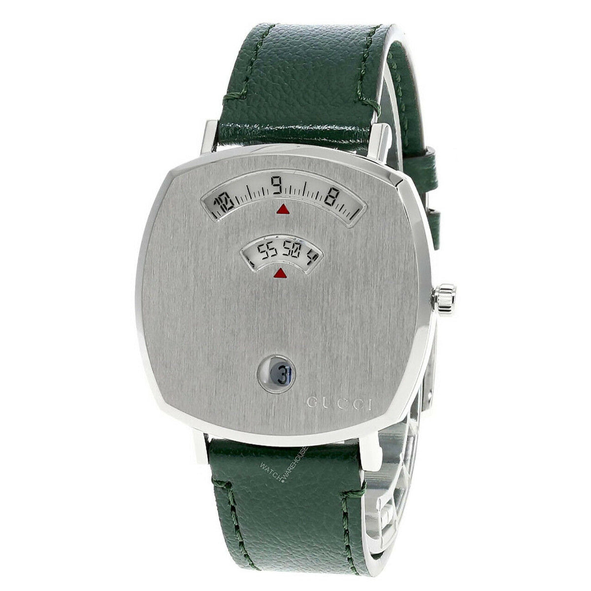 Gucci Women&#39;s YA157406 Grip Green Leather Watch