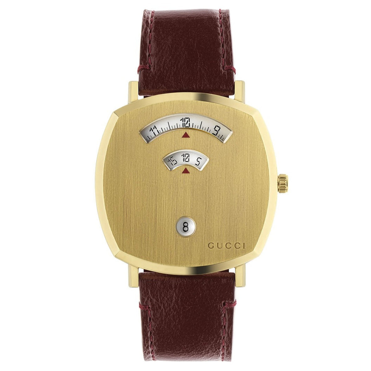 Gucci Unisex YA157411 Grip Brown Leather Watch