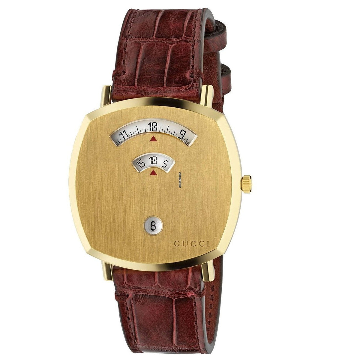 Gucci Unisex YA157413 Grip Brown Leather Watch