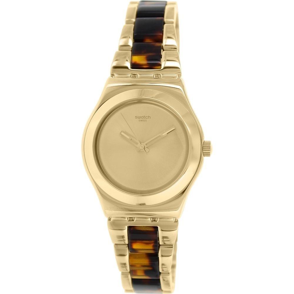 Swatch Women&#39;s YLG127G Irony Chicdream Tortoise Two-Tone Stainless Steel Watch