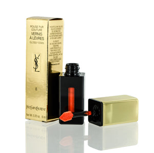 Ysl Rouge Pur Couture Vernis A Levres Glossy Stain (8) Orange De Chine 0.2 Oz 117525