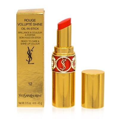 Ysl Rouge Volupte Shine Oil-In-Stick Lipstick (12) Corail Dolman 0.15 Oz 198043