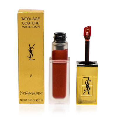 Ysl Tatouage Couture Liquid Matte Lip Stain (8) Black Red Code .20 Oz (6 Ml) 709417