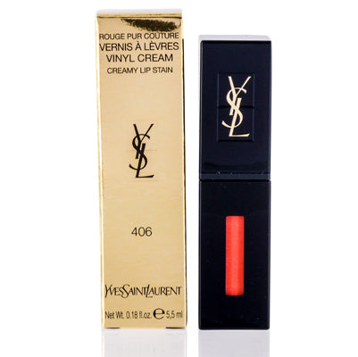 Ysl Vinyl Cream Lip Stain (406) Orange Electro .18 Oz (5.5 Ml) 332615
