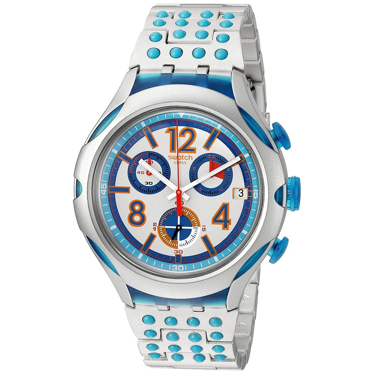 Swatch Unisex YYS4007AG Irony Xlite 16 Dots Chronograph Stainless Steel Watch