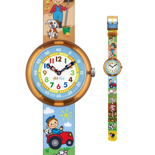 Swatch Kids ZFBNP046 Flik Flak Bauerama Colorful Fabric Watch