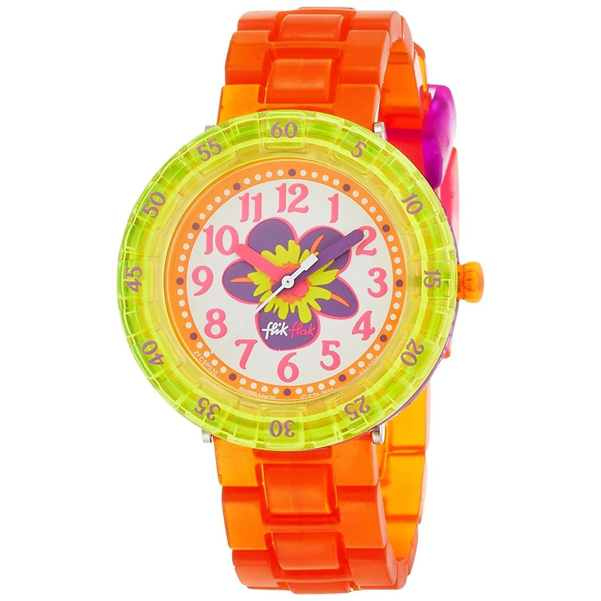 Swatch Unisex ZFCSP030 Flik Flak Flower Orange Plastic Watch