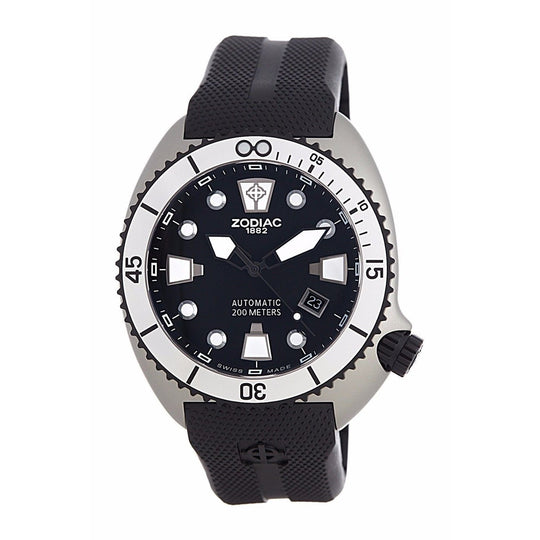 Zodiac Men's ZO8013 Oceanaire Automatic Black Rubber Watch