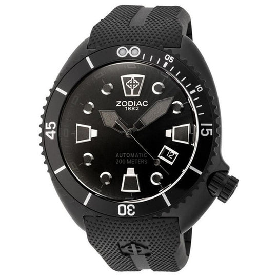 Zodiac Men's ZO8015 Oceanaire Automatic Black Rubber Watch